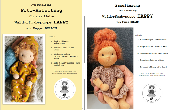SET aus 2 digitalen Anleitungen: Waldorfbaby HAPPY & Erweiterung HAPPY (PDF Download)