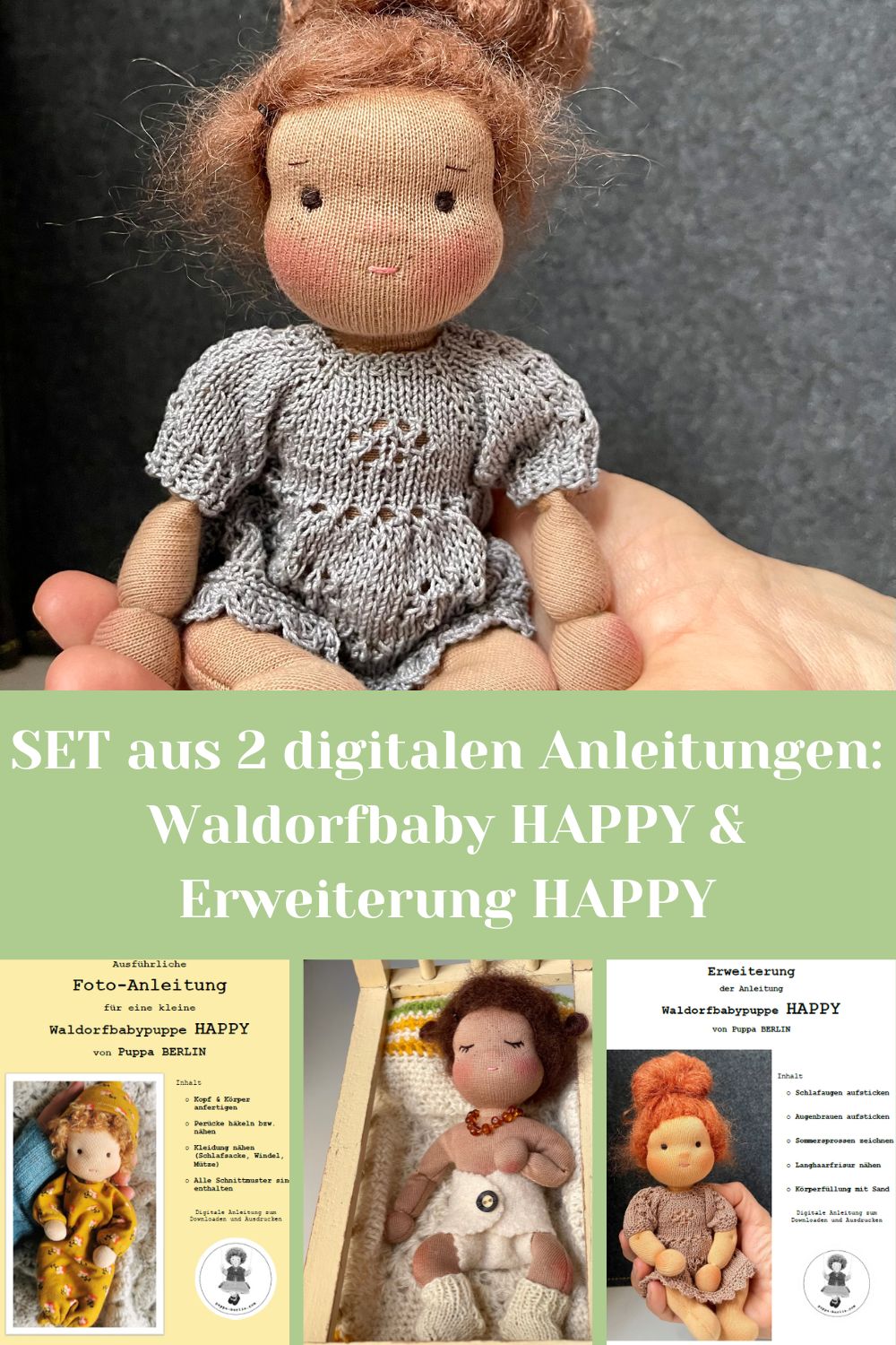 SET aus 2 digitalen Anleitungen: Waldorfbaby HAPPY & Erweiterung HAPPY (PDF Download)