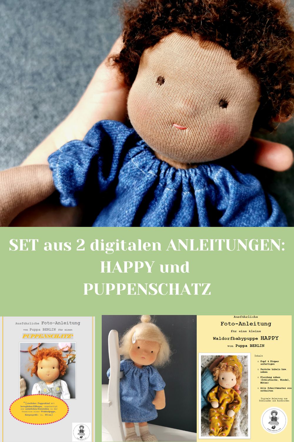 SET aus 2 digitalen ANLEITUNGEN: HAPPY und PUPPENSCHATZ (PDF Download)