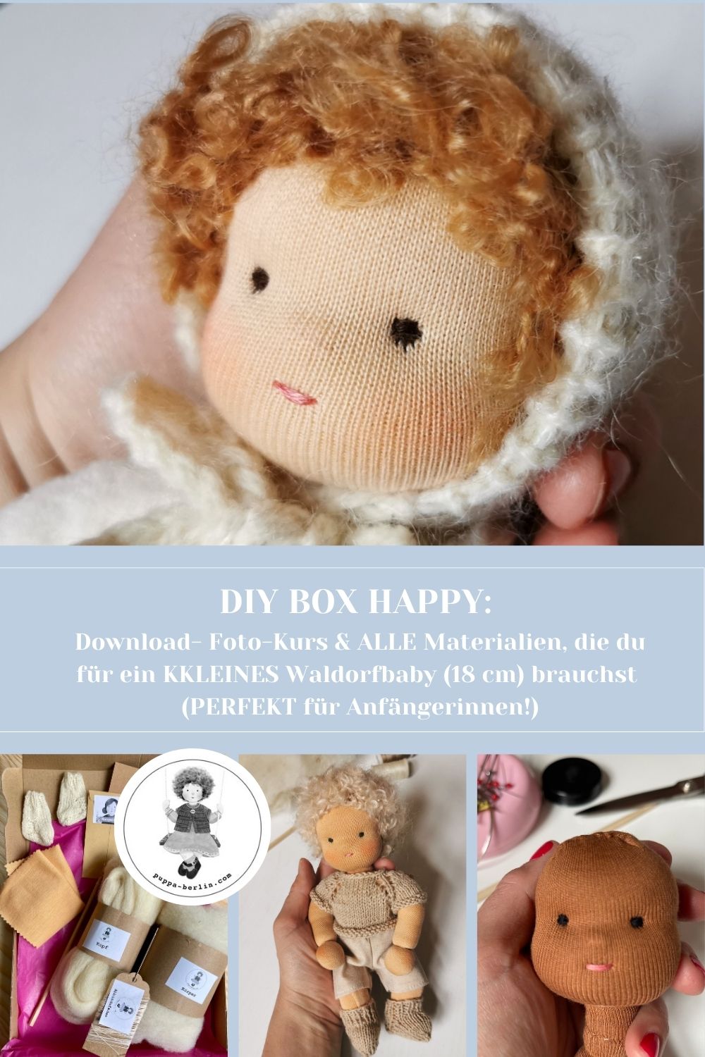 DIY BOX  HAPPY (kleines Waldorfbaby 18 cm)