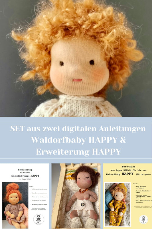 SET aus 2 digitalen Anleitungen: Waldorfbaby HAPPY & Erweiterung HAPPY (PDF Download)