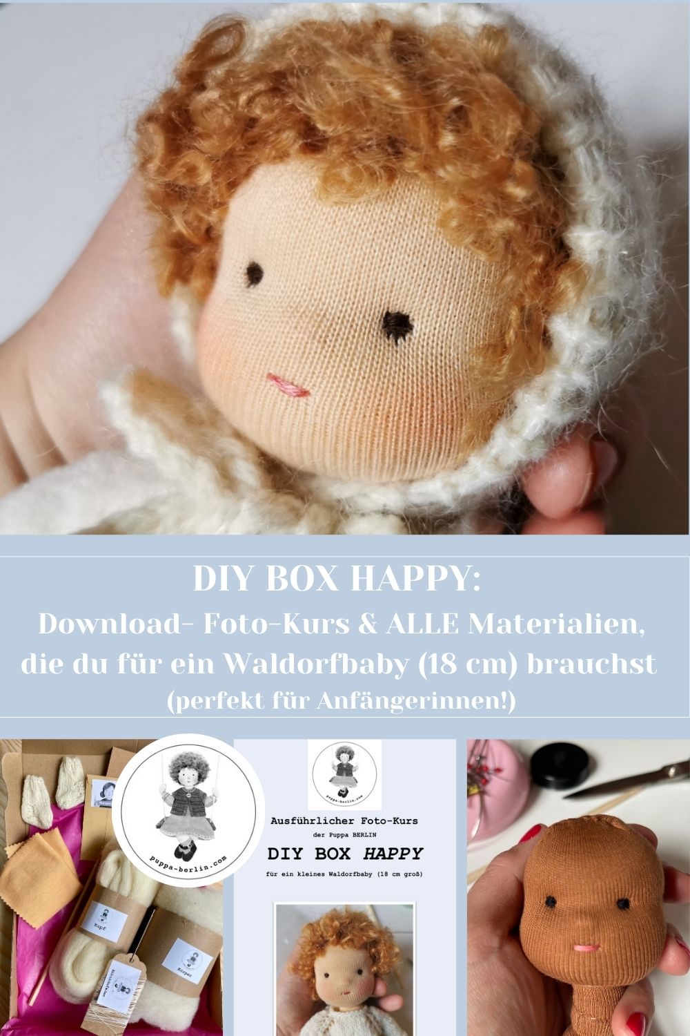 DIY BOX  HAPPY (kleines Waldorfbaby 18 cm)