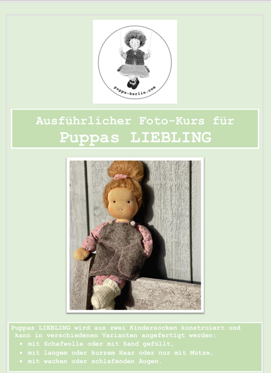 Puppas LIEBLING: Digitaler Foto-Kurs für ein Puppenkind aus zwei Kindersocken (PDF-Download)