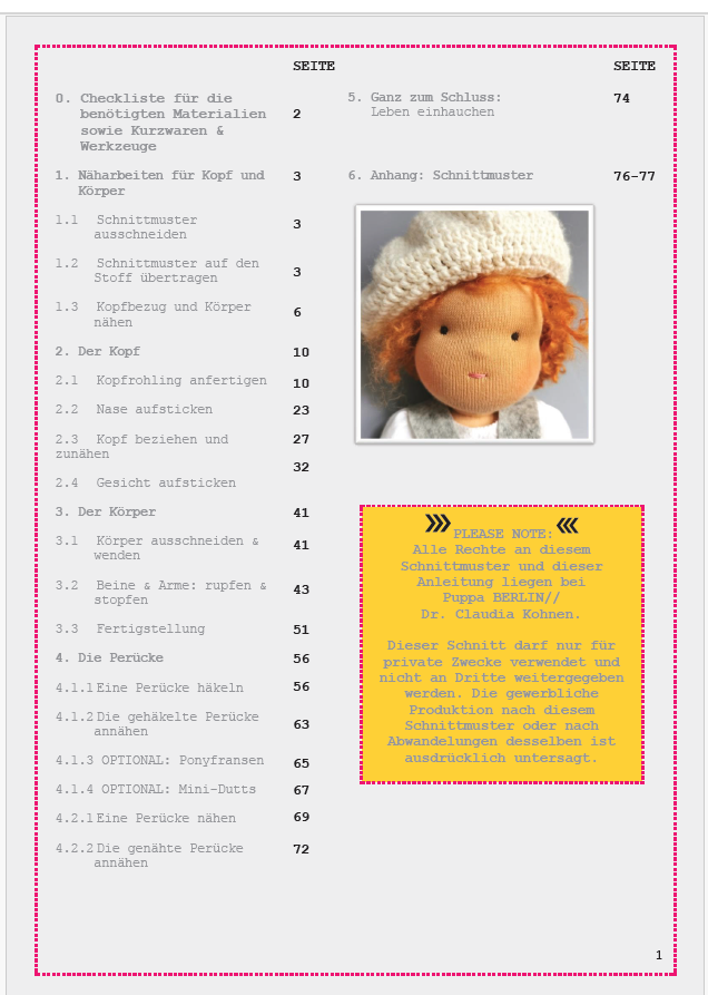 SET PUPPENSCHATZ: Materialpaket und digitale Anleitung (inkl. Schnittmustern)